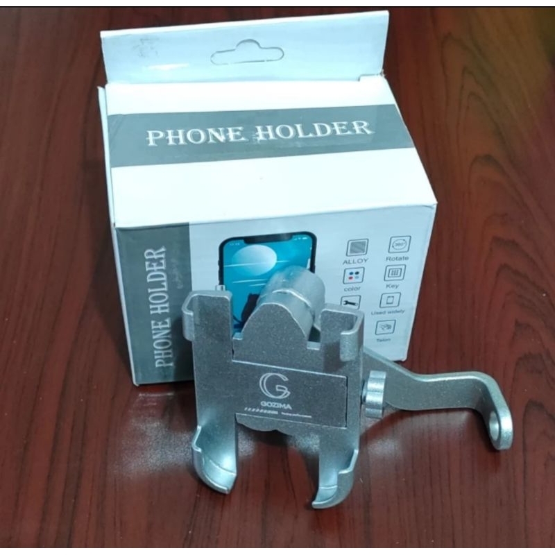 Holder Hp Phone Holder Dudukan hp Holder Handphone Spion sepeda motor bahan aluminium CNC