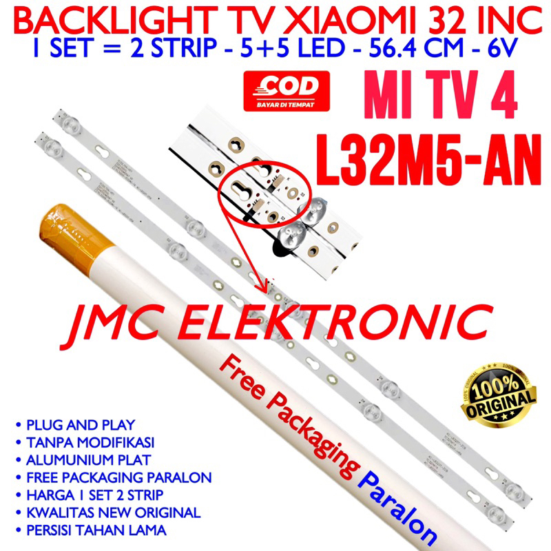 BACKLIGHT TV LED XIAOMI MI TV 4 L32M5-AN L32M5AN L-32M5AN 5K 6V 32 INC INCH 32IN