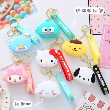 Keychain gantungan kunci dompet koin my melody, kuromi, pompompurin, cinnamoroll, pochacco, donald, daisy, mickey, minnie, tiger, pooh, stitch tom and jerry