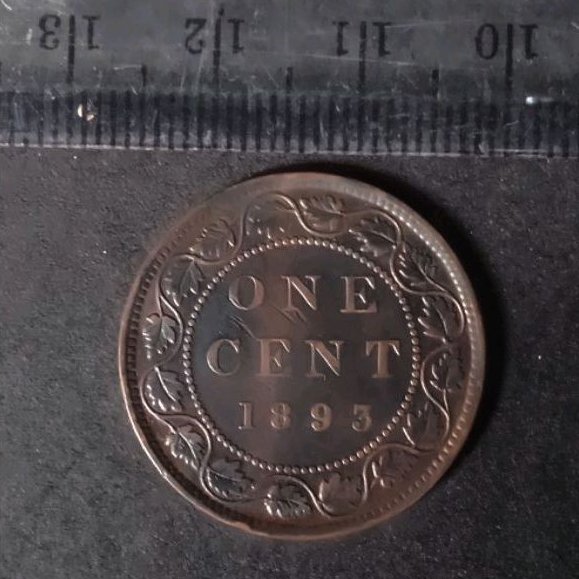 Koleksi Koin Kuno 1 Cent Canada 1893 Victoria Kondisi Bagus