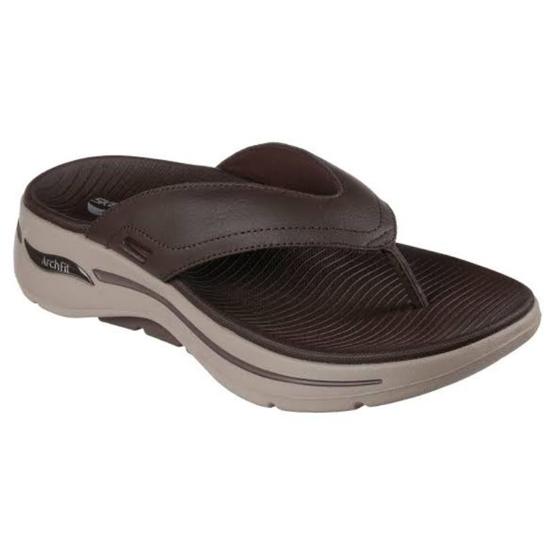 Skechers Go Walk Arch Fit Sandal Surfacer Brown 229022/BRN Sendal Pria Original