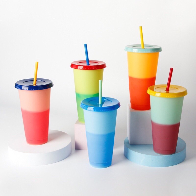 Ready Tumbler Berubah Warna Colour Reusable Cup Color Changing Cups