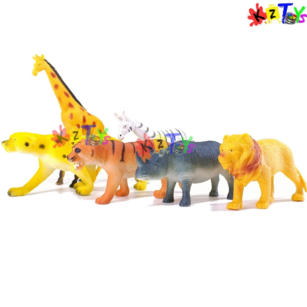 MAINAN ANAK DINOSAURUS HAPPY ANIMAL WORLD WILD 1 SET ISI 6