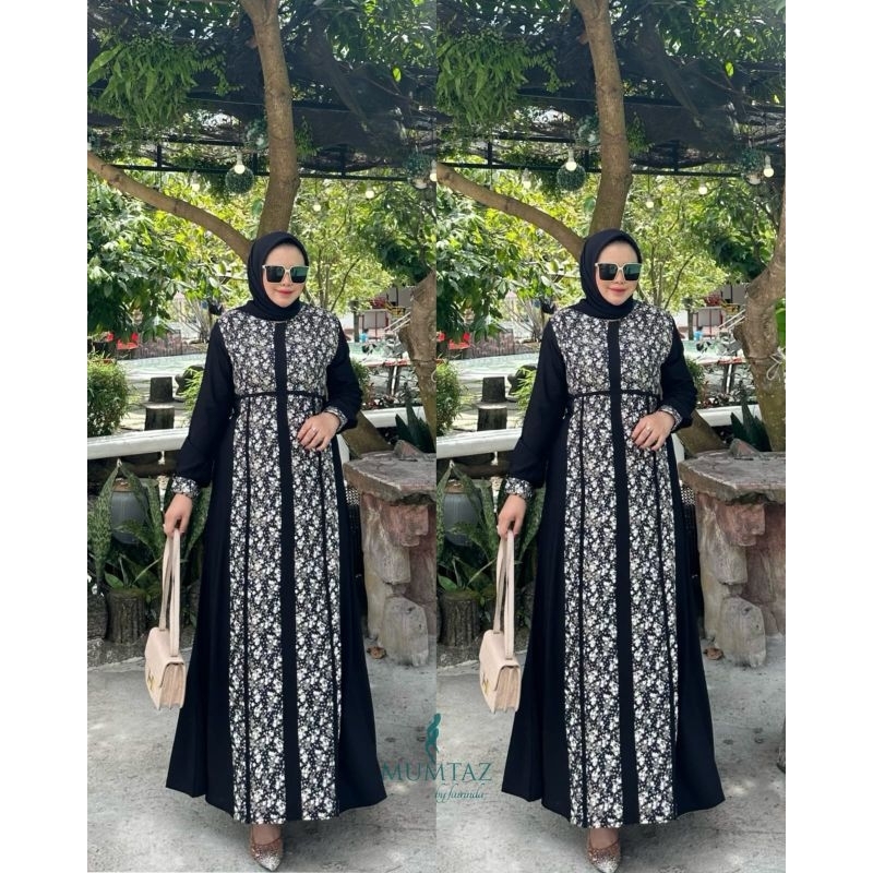 Vanesha Abaya//Abaya Basic//Abaya//Dress Bunga Kecil Abaya Mumtaz