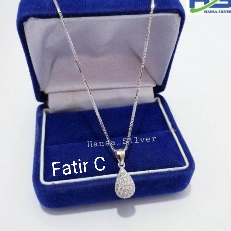 KALUNG ITALI FREE LIONTIN OVAL SILVER PERMATA CANTIK || KALUNG IWANITA ITALI  CANTIK