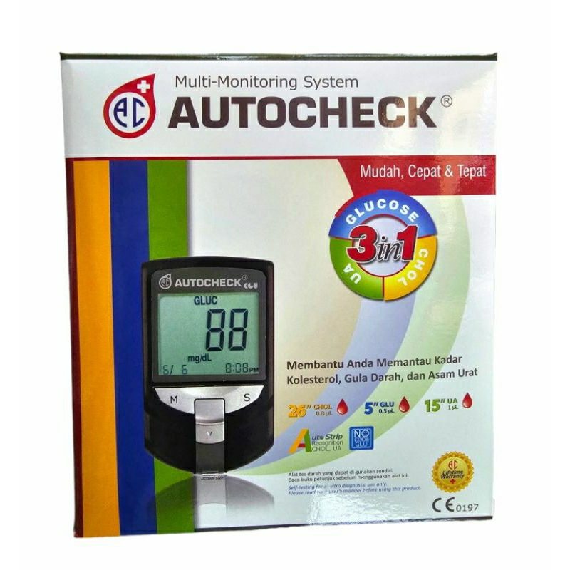 Autocheck Alat GCU/alat tes gula darah, asam urat, cholesterol / alat gcu / autocheck / autocek