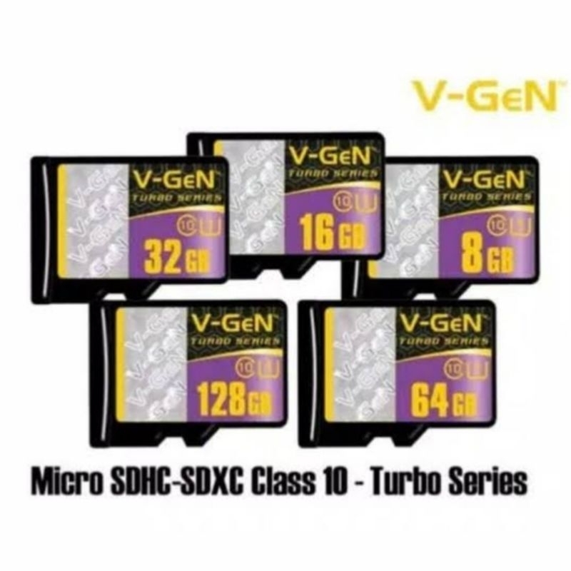 Memori Micro SD V-Gen 64 GB Memory Card 64gb Class 10 Turbo Vgen Original Mmc Sdhc Tf Non Adaptor