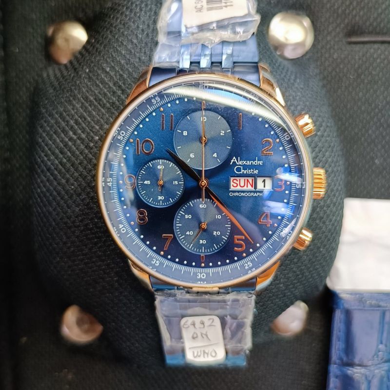 JAM TANGAN PRIA ALEXANDER CHRISTIE 6492 CHRONOGRAPH ORIGINAL