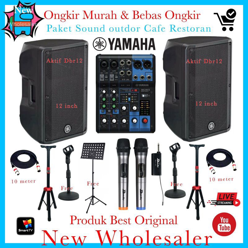paket sound system Cafe Restoran Outdoor Yamaha Dbr12 original 12 inch