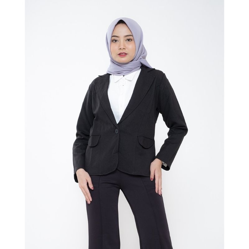 BLAZER WANITA KEKINIAN // BLAZER KOREAN STYLE // BLAZER HITAM POLOS