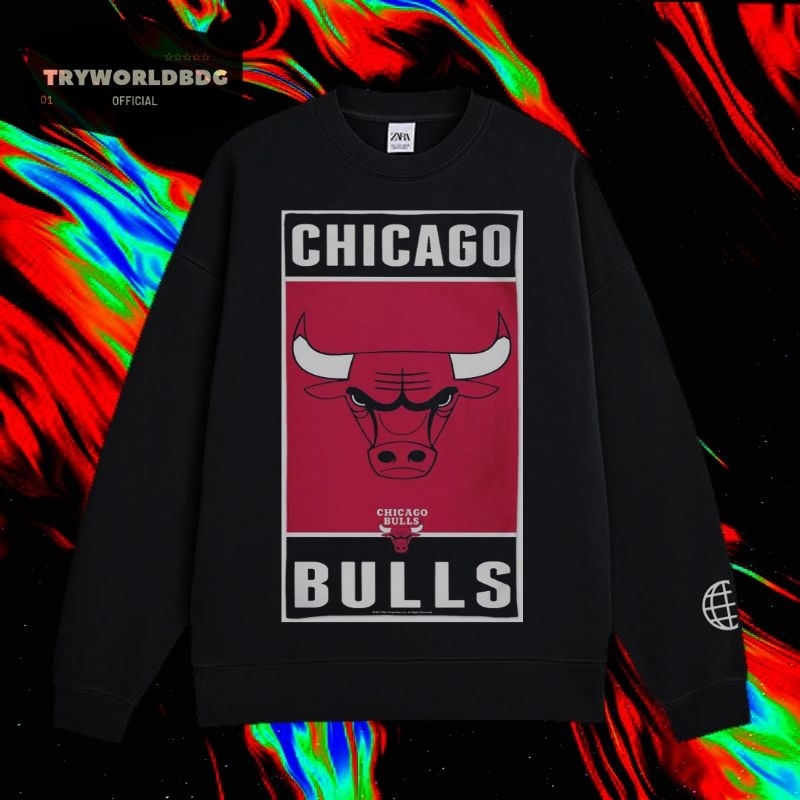 TRYWORLDBDG OFFICIAL "CHICAGO BULLS" CREWNECK | SWEATER | HOODIE | CREWNECK CHICAGO BULLS VINTAGE TE