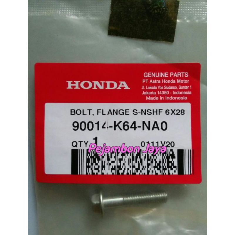 90014K64NA0 BOLT FLANGE S-NSHF 6X28