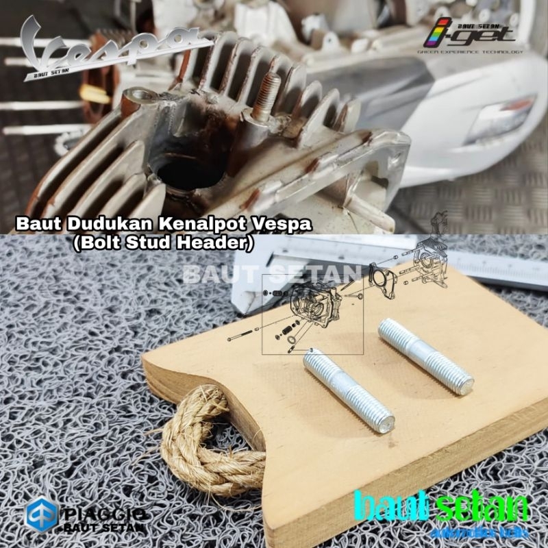 Baut Tanam Kenalpot Vespa Baut Dudukan Knalpot Vespa Matic