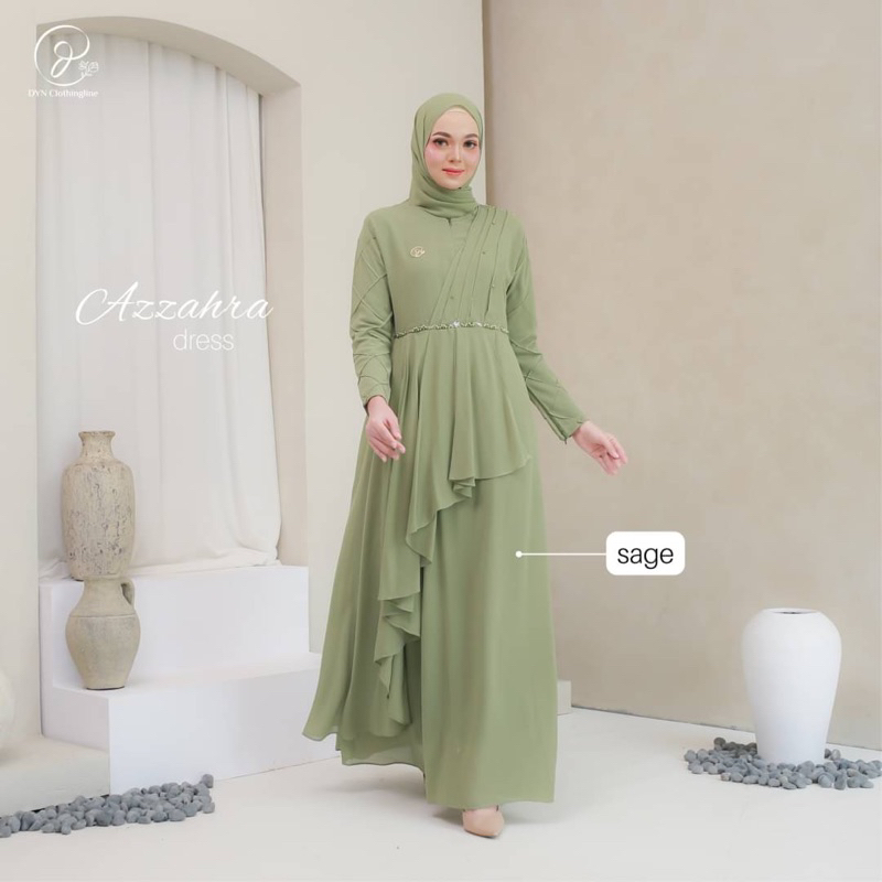 DYN Clothingline Azzahra Dress - Dress Abaya Exclusive - Gamis Wanita Busui Friendly