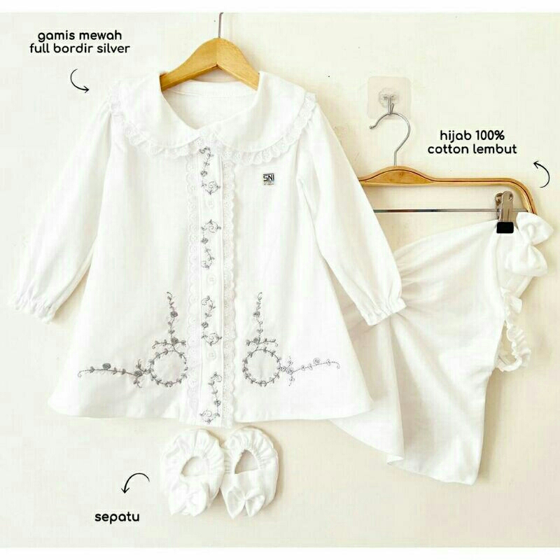 BAJU AQIQAH BAYI PEREMPUAN / BAJU AQIQAH ANAK PEREMPUAN / GAMIS BAYI PEREMPUAN