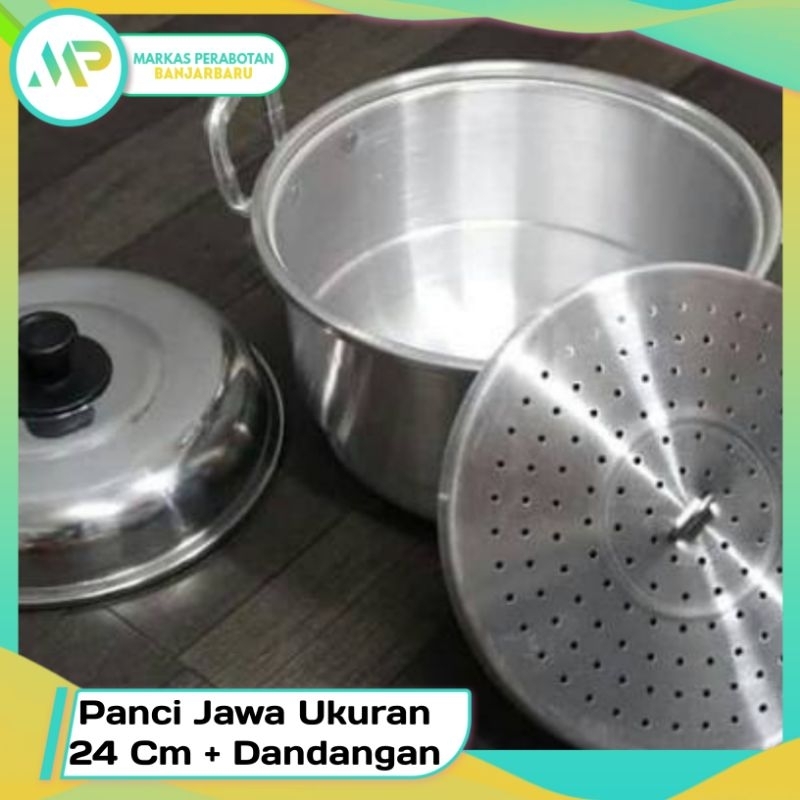Panci Jawa Ukuran 24Cm / Panci Kukus / Aluminium Jawa+ Dandangan