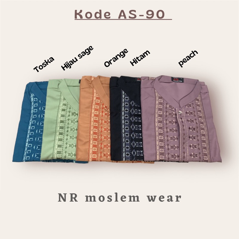 Baju koko borderan warna lengan pendek kode AS-90