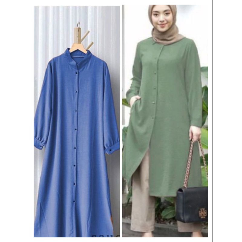 KOREAN ZIVA TUNIK LONGDRES//TUNIK VIRAL KRINKLE AIRFLOW