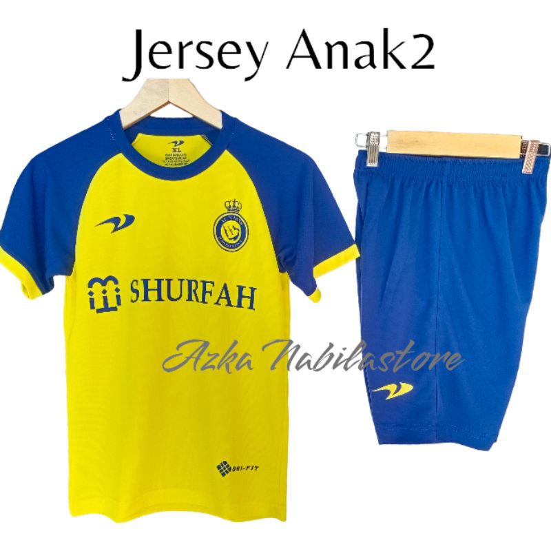 SETELAN JERSEY ANAK TEAM CLUB ALNASR AWAY SEPAKBOLA FOOTBALL FUTSAL PUTSAL