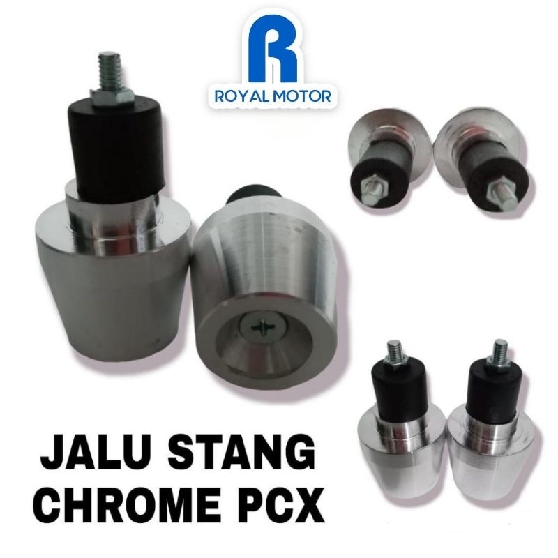JALU STANG PCX JUMBO UNIVERSAL || BANDUL STANG PCX BESI CHROME JUMBO UNIVERSAL SEPASANG KANAN KIRI