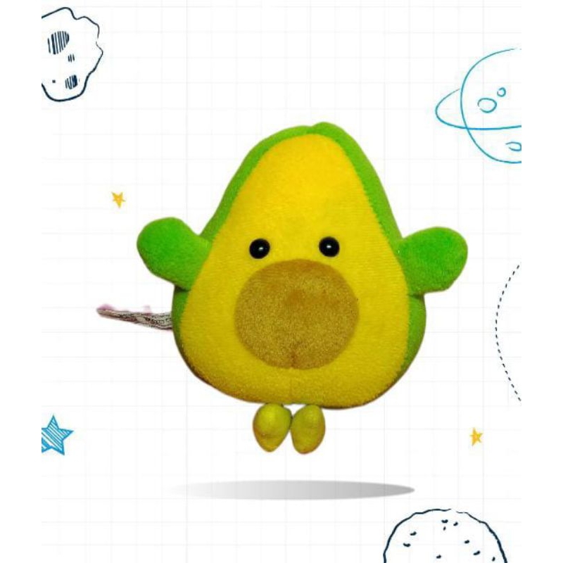 Boneka Buah Alpukat Mini Boneka Kecil 15cm Capit Lucu