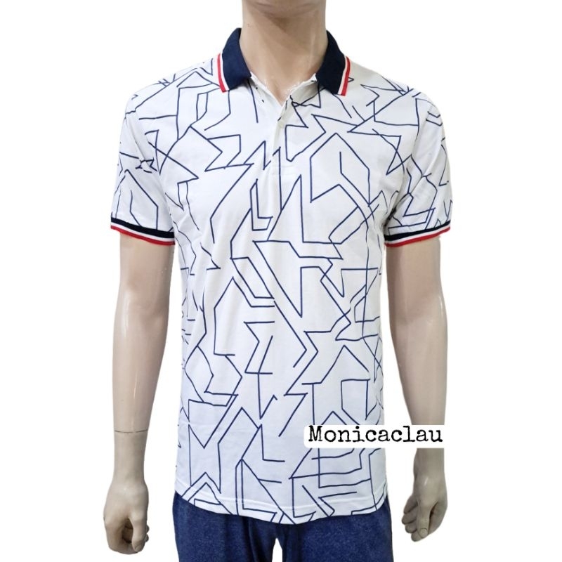 Kaos Polo Pria Poshboy Original Gibraltar Print Poloshirt Katun motif