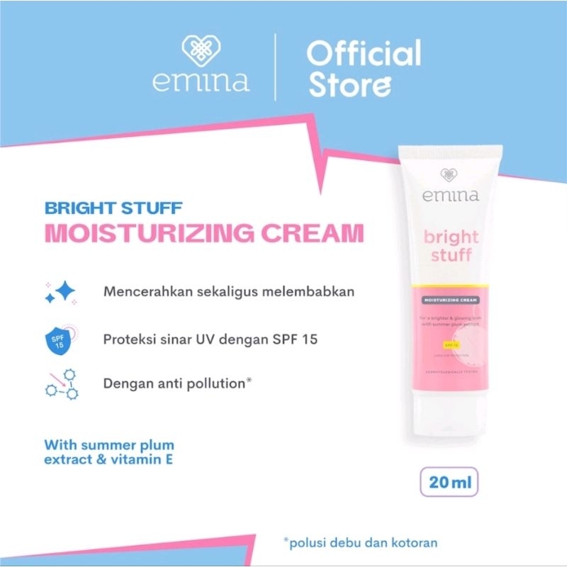 Emina Bright Stuff Moisturizing Cream 20ml (100% Original)