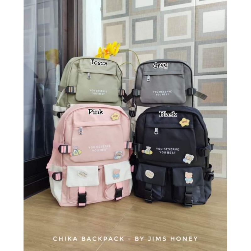 CHIKA BACKPACK ORI JIMSHONEY TAS RANSEL ANAK/WANITA LUCU