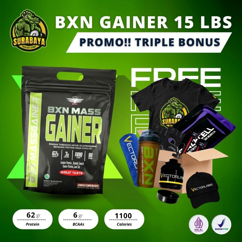 BXN Xtreme Mass Gainer 15 Lbs BPOM Susu Protein Penambah Berat Badan Extreme Weight Gain Mass 15LB 15LBS Non EVOLENE EVOMASS EVO WHEY ISOLATE SERIOUS MASS VECTORLABS