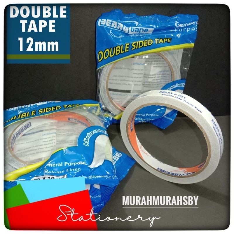 

Isolasi Selotip 2 Sisi Double Side Tape Berry 1/2" Inch 12mm x 10 Yard