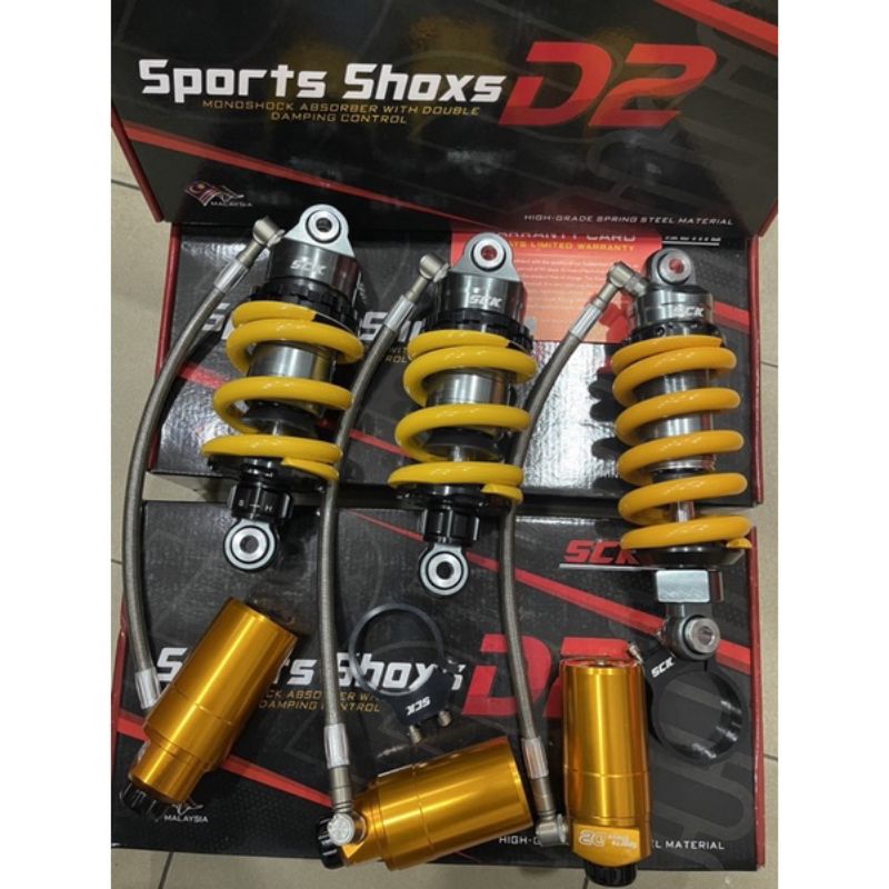 SCK RACING SUSPENSION/ MONOSHOCK D2 SERIES UNTUK MX 135 (200MM) / MX KING (205MM) / SONIC (225MM) AD