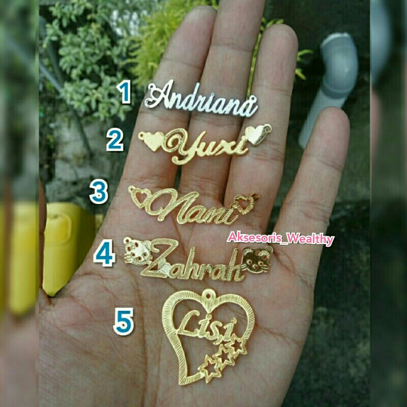 Liontin nama custom / Liontin huruf / kalung nama wanita / liontin titanium