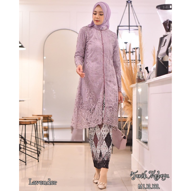 Permata Olshop / Setelan Kebaya Tunik Melayu SK / Kebaya Tunik Payet Busui / Kebaya Baju Kurung Berpayet