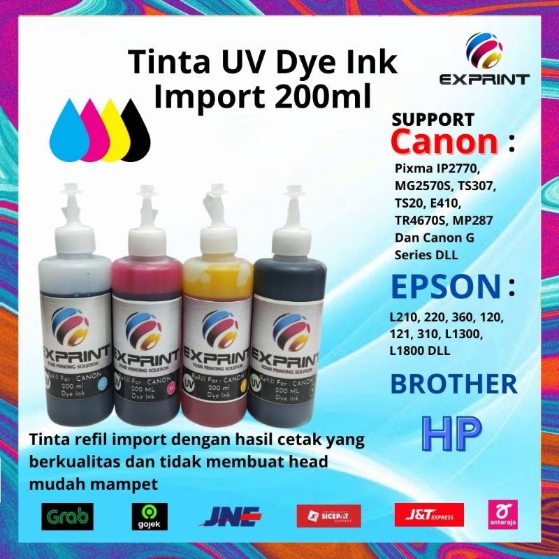 Tinta Refill Printer UV Dye Ink 200ml For Canon /Epson /Brother