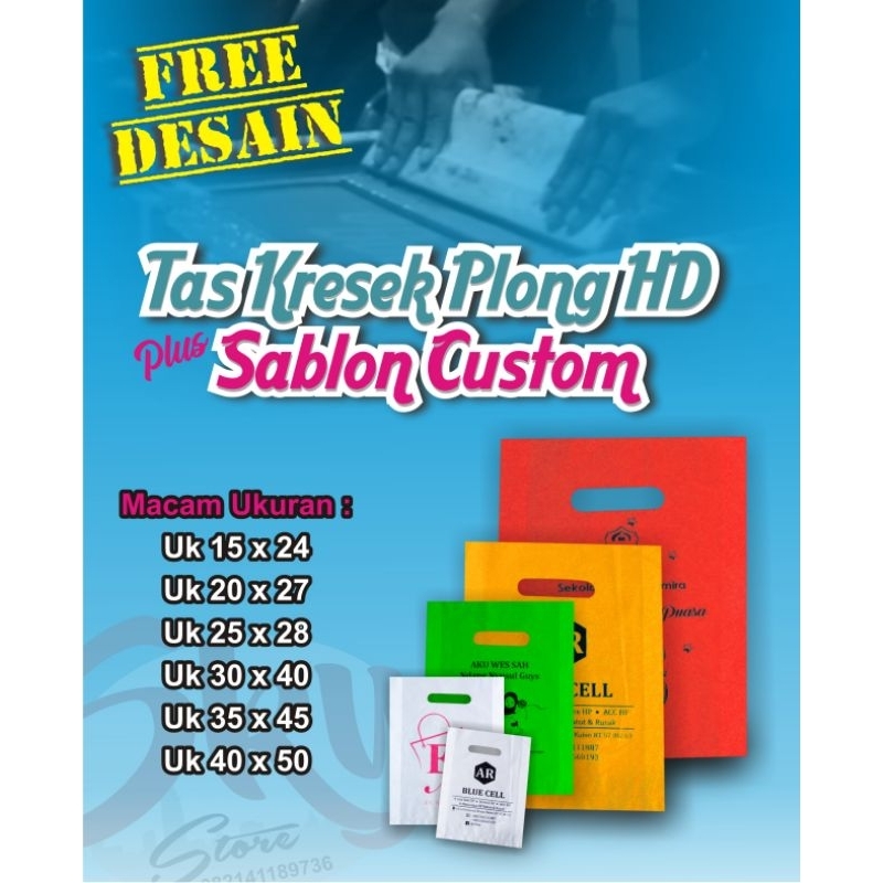 sablon kresek plong HD/sablon custom/sablon tas kresek