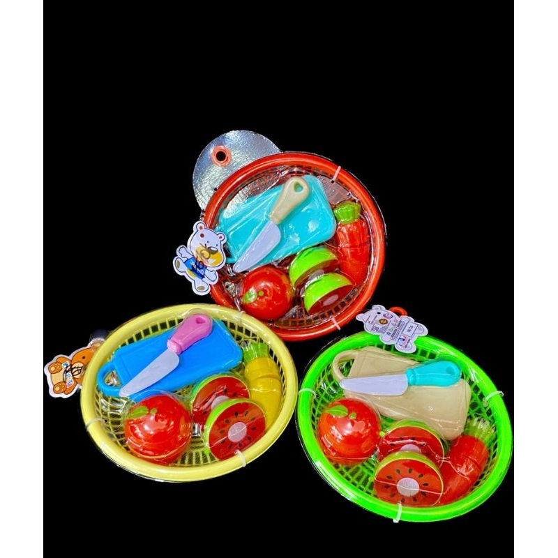 Mainan Buah Potong Keranjang Terbaru/ Buah potong keranjang tutup mika