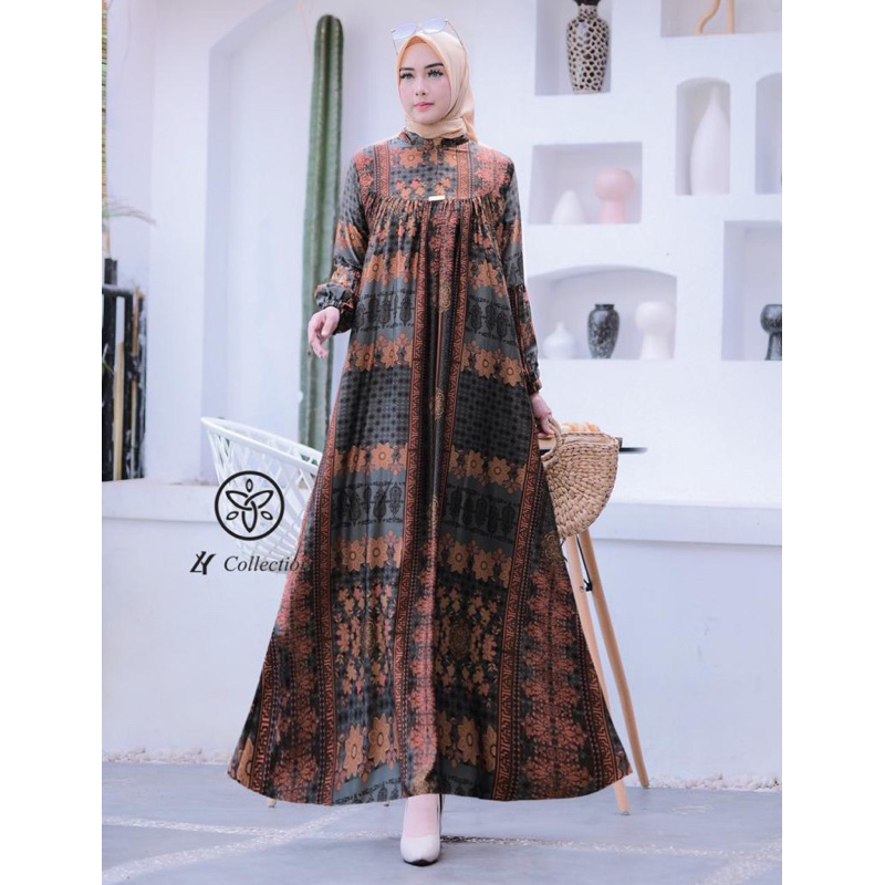 Kain Kain silk brown | kain mengkilat || dress by dyn , motif by dyn