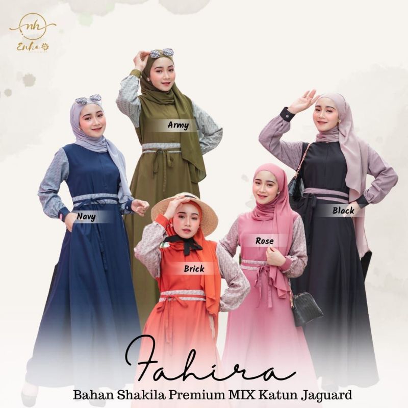 Ready - Fariha Dress Only by Enha // Dress Fariha Syakila Premium mix Jaguard Import