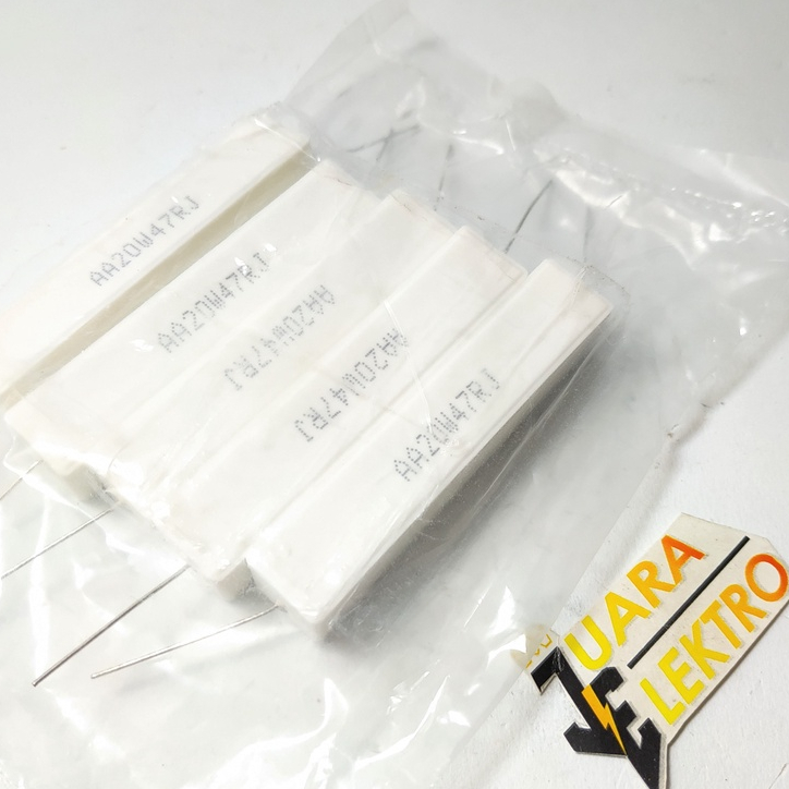 RESISTOR KAPUR 20 Watt 39 Ohm - 47 Ohm KW 1 | RESISTOR KAPUR PUTIH