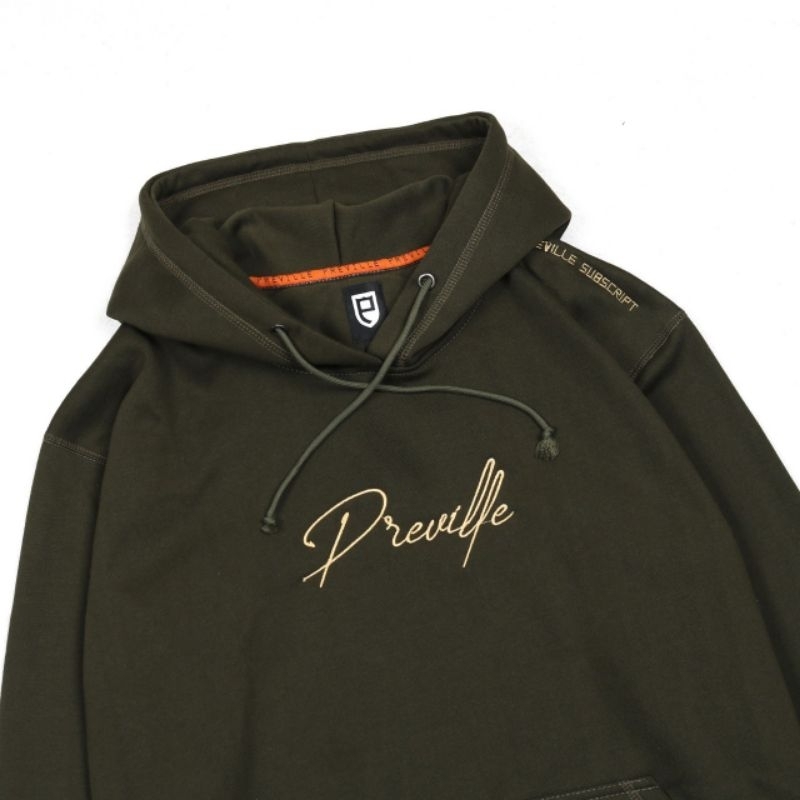 PREVILLE ORIGINAL HOODIE JAKET SUBSCRIPT IJO OLIVE TUA FULLTAG &amp; LABEL