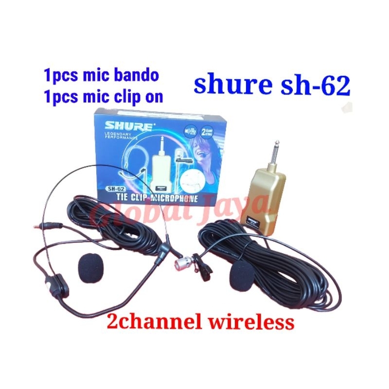 mic shure sh62 mic clip on + mic bando/ mic jepit shure sh 62 / clip on microphone mic jepit baju mi