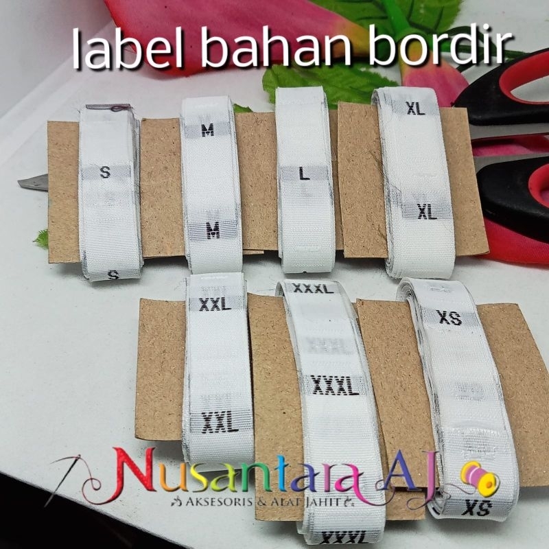 Label Baju / Label ukuran baju per roll