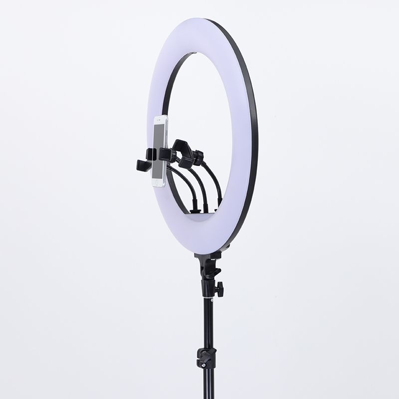 TaffSTUDIO Lampu Ring Light LED Camera Lamp 18 Inch 3xHolder - JY-460B - White