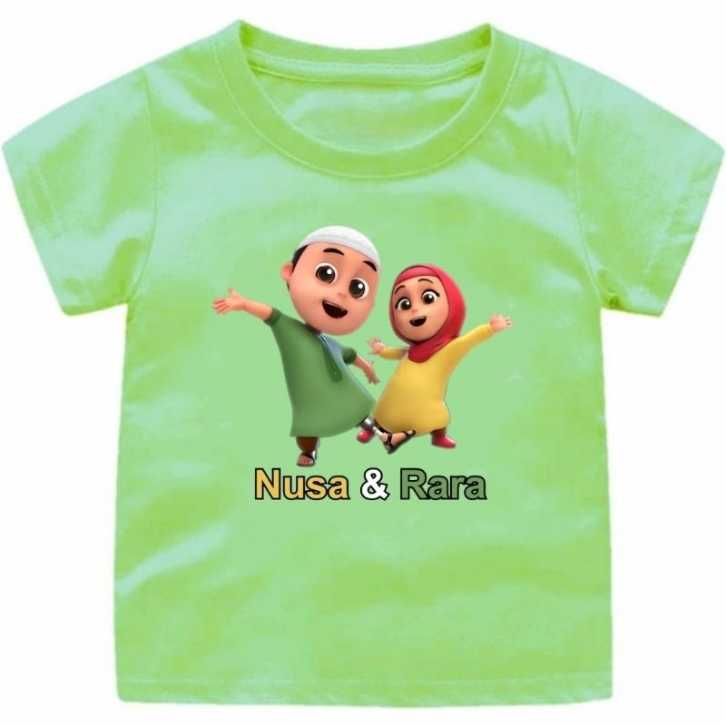 BAJU KAOS ANAK CEWEK-COWOK NUSA DAN RARA 1-12TAHUN UKURAN.S.M.L.XL.XXL.3XL/PAKAIAN ANAK ANAK