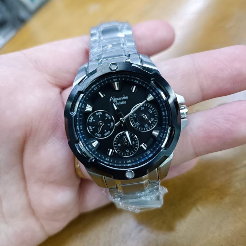 JAM TANGAN WANITA ALEXANDER CHRISTIE 6395 CHRONOGRAPH ORIGINAL STAINLESS STEEL