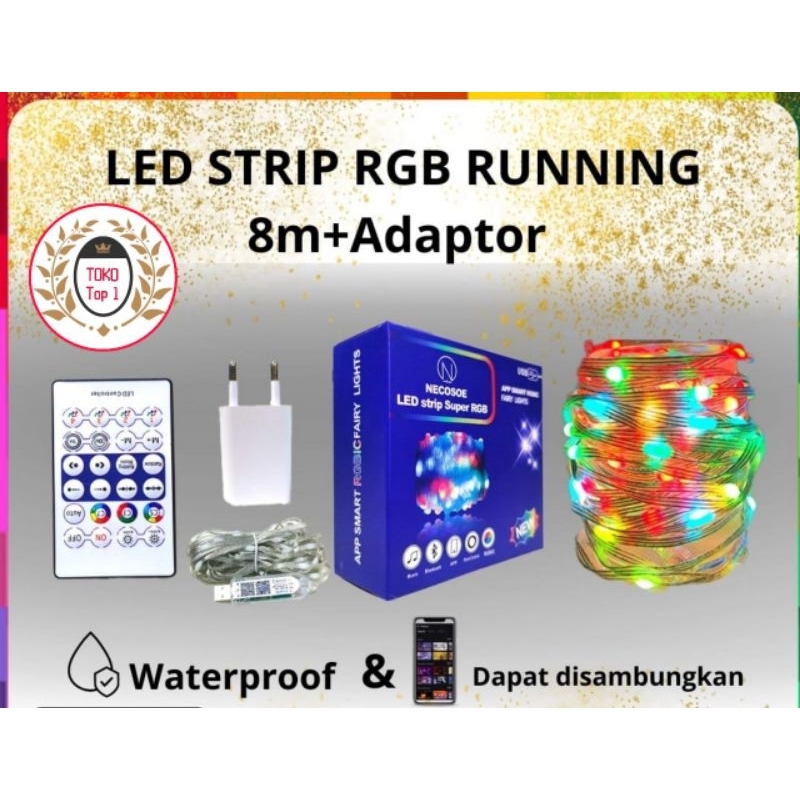 Running led strip flexible 5050 RGB 5m waterproof  full color changing/lampu strip 5m rgb