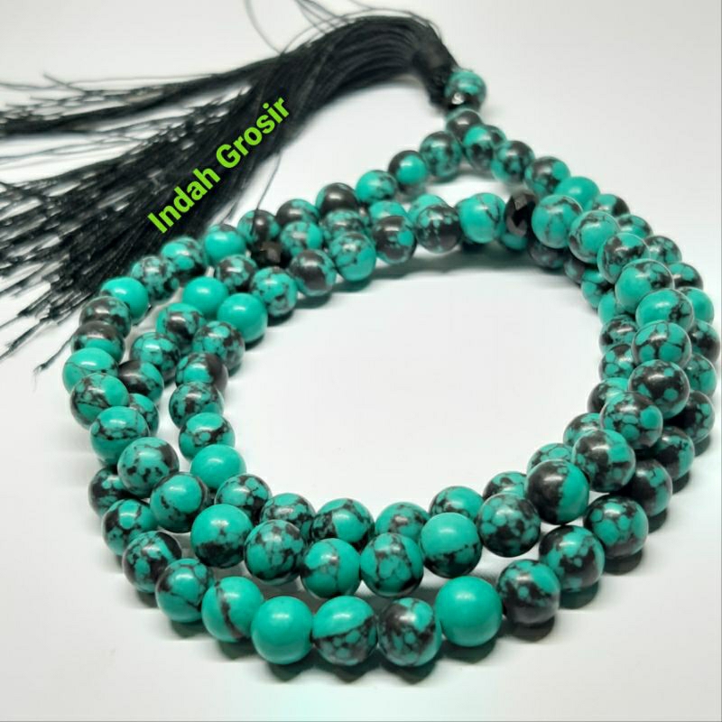 Tasbih Batu Pirus Turquoise 6mm 99butir Original