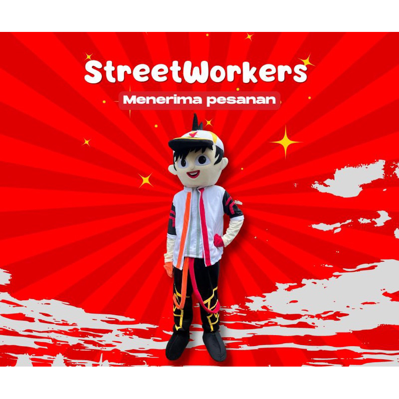 KOSTUM BADUT KARAKTER BOBOIBOY PUTIH