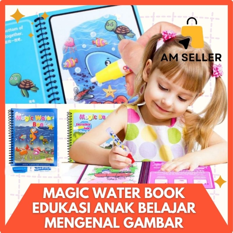 MAGIC WATER BOOK  BUKU MEWARNAI AIR  MAGIC WATER DRAWING PAINTING BOOK