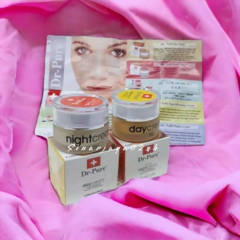 CREAM DR PURE pisah SIANG DAN MALAM WHITENING CREM ORIGINAL BPOM